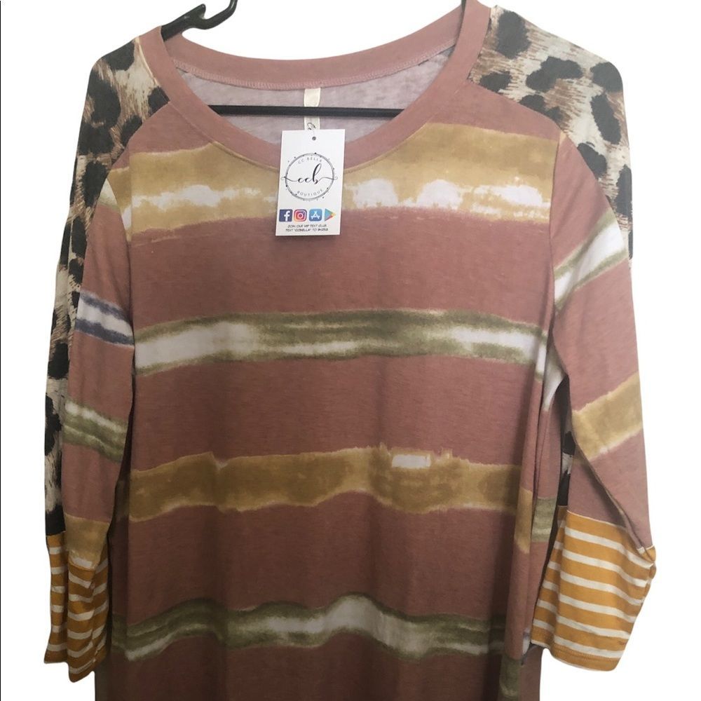 Xl Celeste top with leopard print nwt